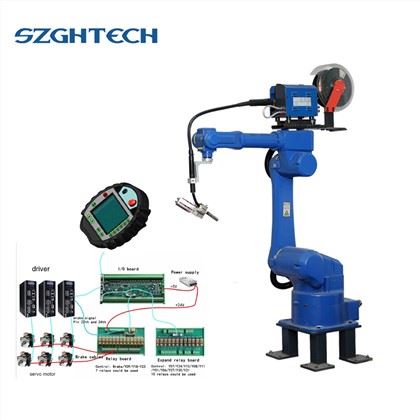 Welding of ultra-heavy box structures
SZGH-H1850-B-6 robot is dedicated to welding, this product has a higher floor space and stabler construction; moreover, there is a fully enclosed axis to effectively prevent welding spatters from damaging cables of the robot.