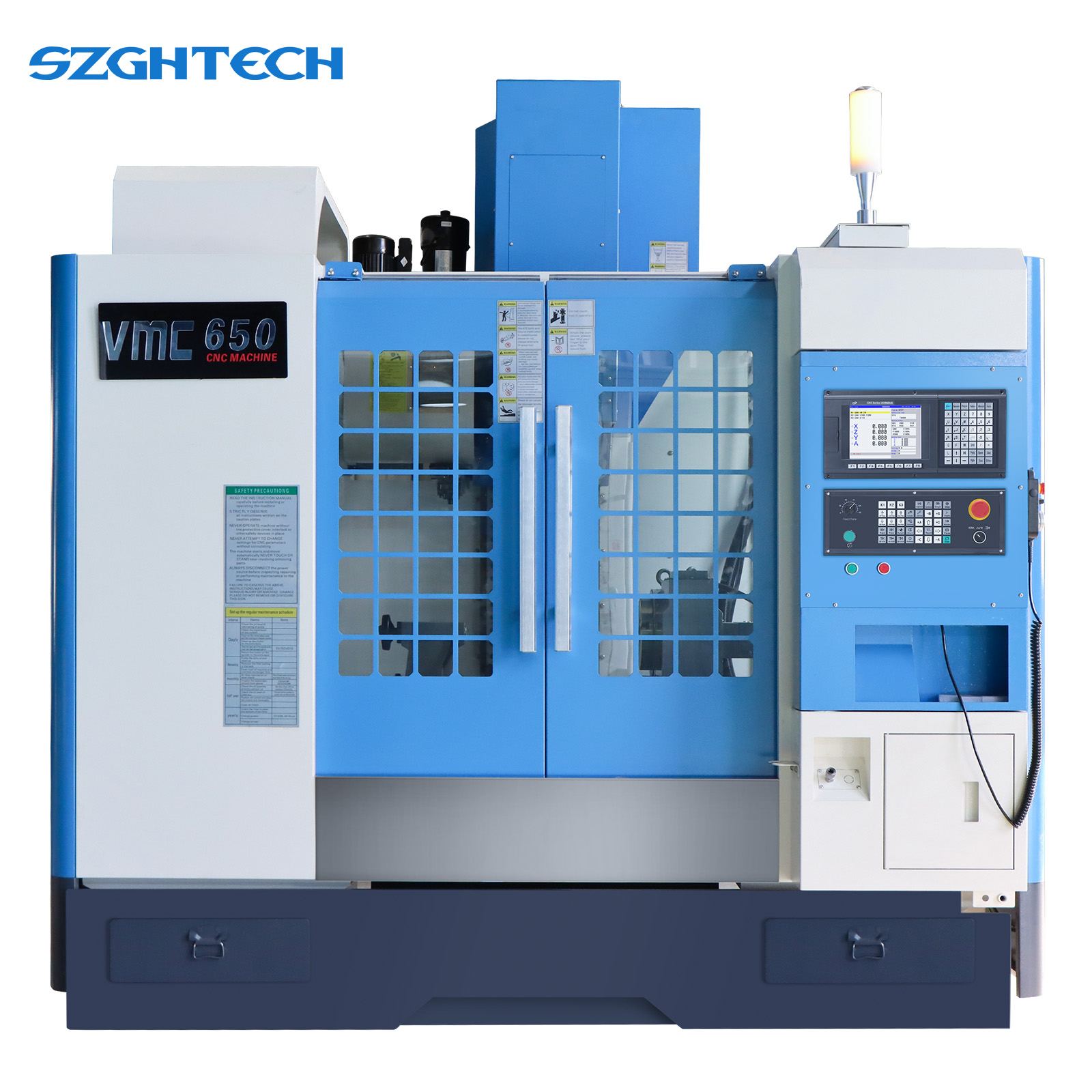 VMC650 Milling Machine Core Positioning and Basic Parameters
The SZGH precision five-axis vertical CNC milling machine is a core device designed specifically for precision metal processing. It focuses on the integrated multi-step machining needs of small and medium-sized workpieces. With its high stability, high precision, and flexible adaptability, it is widely used in automotive parts, precision molds, aerospace components, medical devices, and other fields.